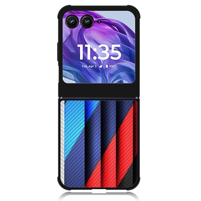 BMW Stripes On Metal Motorola Moto Razr Plus 2024 , Moto Razr+ 2024 Case OV11182