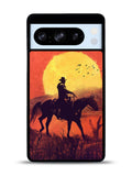 Red dead cowboy sunset Art Google Pixel 8 Pro Case QC10805