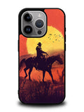 Red dead cowboy sunset Art iPhone 16 Pro Case OV10805