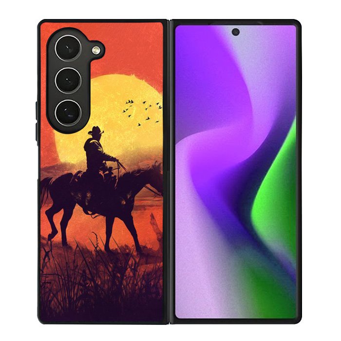 Red dead cowboy sunset Art Samsung Galaxy Z Fold 6 5G 2024 Case OV10805