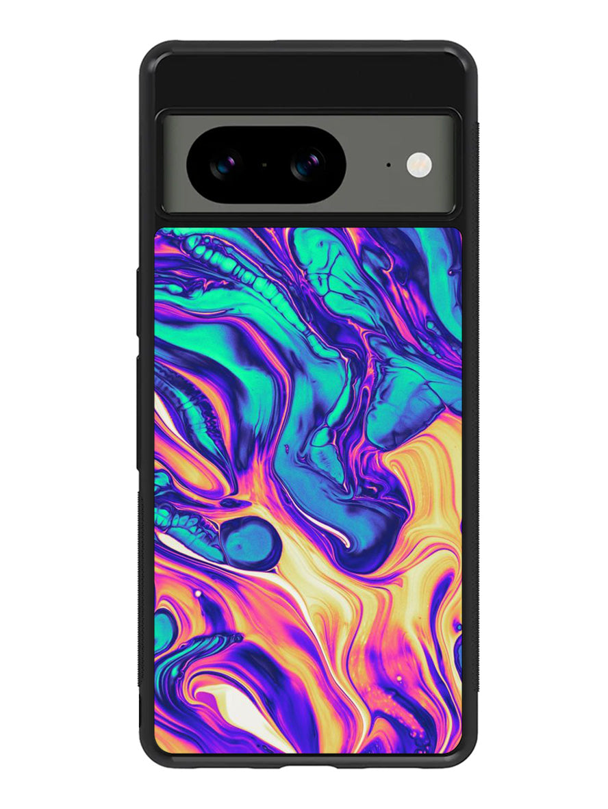 Swirl Paint Blue and Yellow Google Pixel 8 Case QC10837