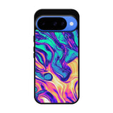 Swirl Paint Blue and Yellow Google Pixel 10 Case QC10837