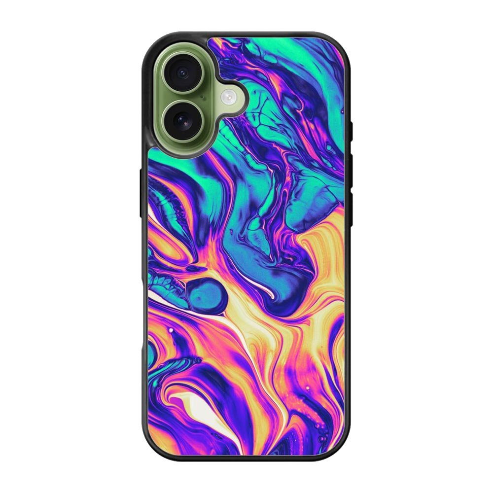 Swirl Paint Blue and Yellow iPhone 17 Case QC10837