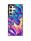 Swirl Paint Blue and Yellow Samsung Galaxy S25 Ultra 5G Case QC10837