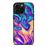 Swirl Paint Blue and Yellow iPhone 16 Pro Max Case OV10837