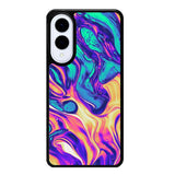 Swirl Paint Blue and Yellow Samsung Galaxy S25 Edge 5G Case OV10837