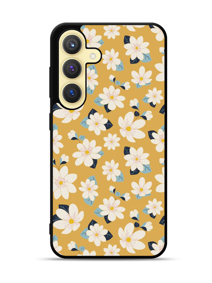 Cute white flowers seamless pattern Samsung Galaxy S25 5G Case OV10922