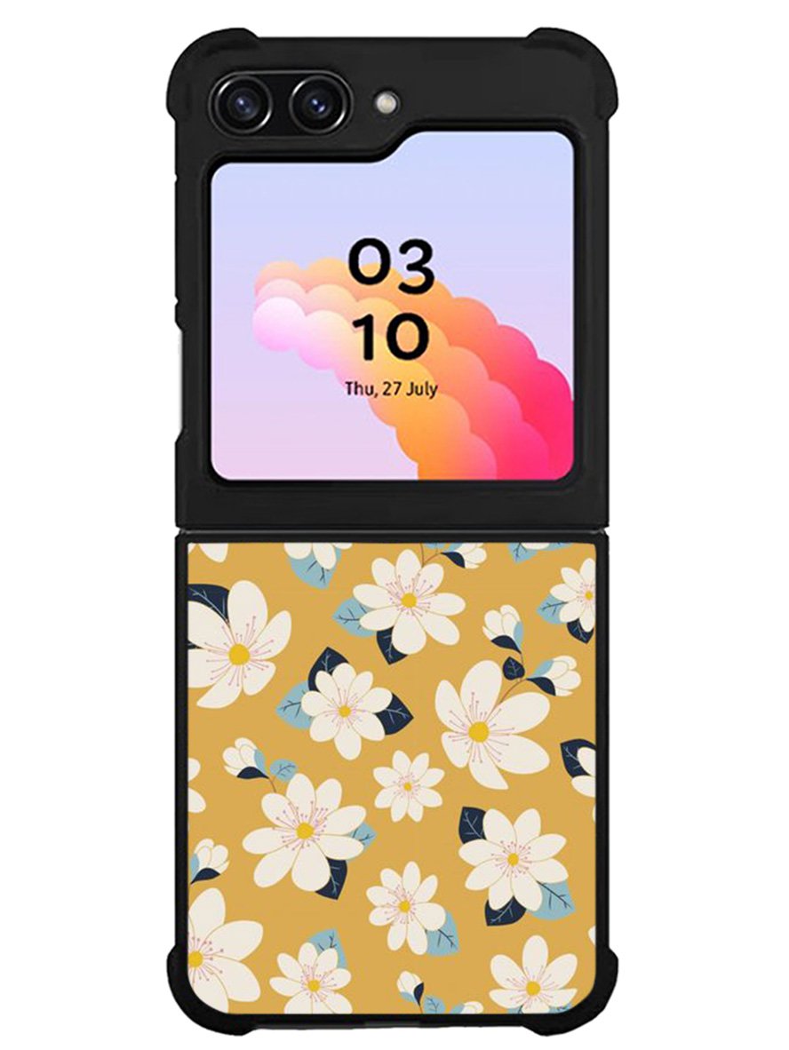 Cute white flowers seamless pattern Samsung Galaxy Z Flip 5 5G 2023 Case OV10922
