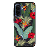 pattern tropical leaves with red hibiscus flower and bird of paradise Samsung Galaxy A17 Case QC10790