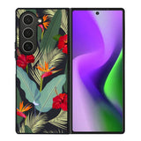 pattern tropical leaves with red hibiscus flower and bird of paradise Samsung Galaxy Z Fold 6 5G 2024 Case OV10790