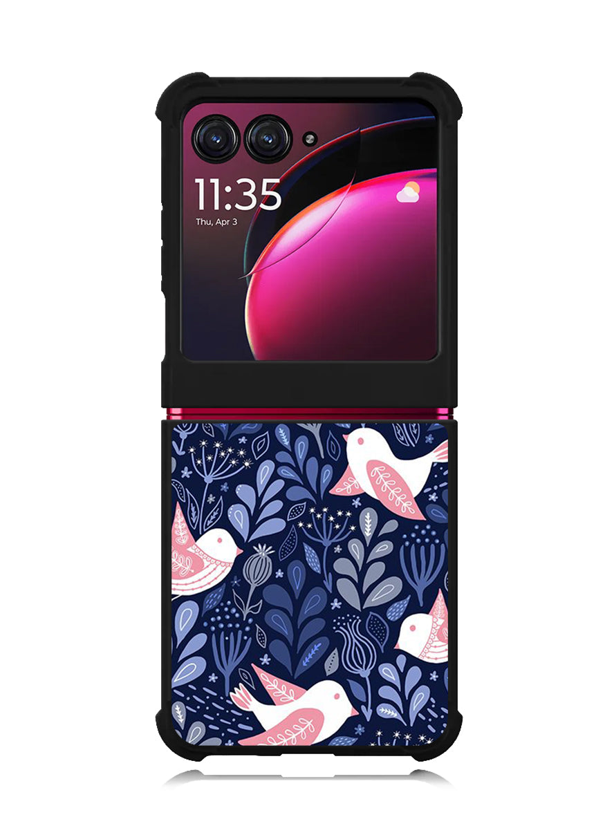 Bird Flower Pattern Motorola Moto Razr Plus 2023 , Moto Razr+ 2023 Case OV10906