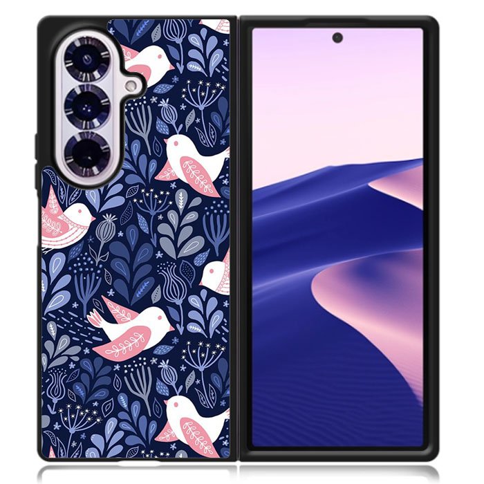 Bird Flower Pattern Samsung Galaxy Z Fold 7 Case OV10906