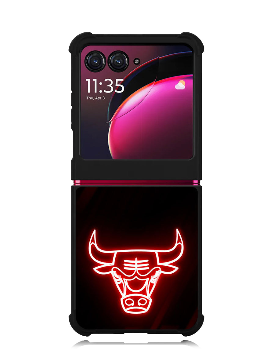Chicago Bulls NBA Neon Logo Motorola Moto Razr Plus 2023 , Moto Razr+ 2023 Case OV10683