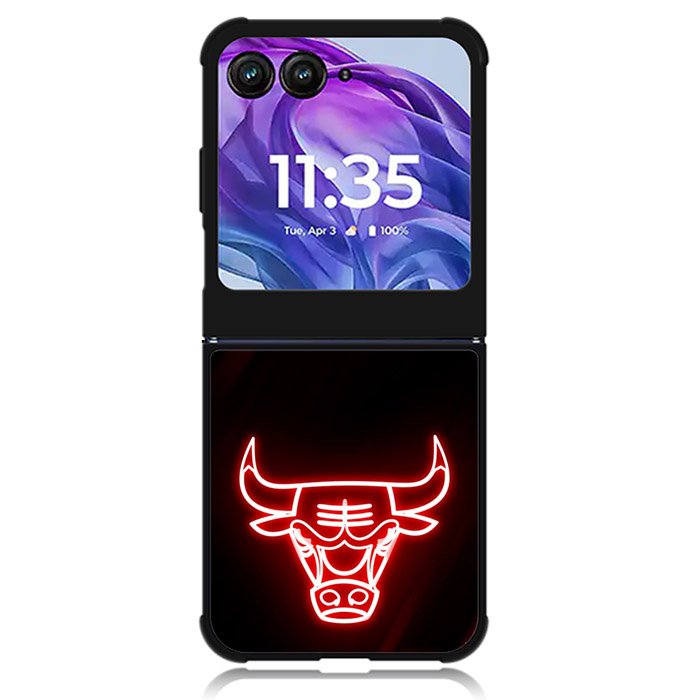 Chicago Bulls NBA Neon Logo Motorola Moto Razr Plus 2024 , Moto Razr+ 2024 Case OV10683