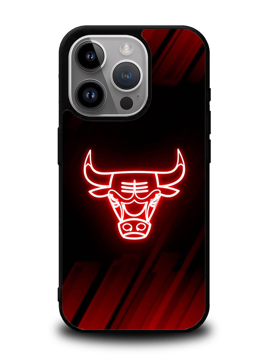 Chicago Bulls NBA Neon Logo iPhone 16 Pro Max Case QC10683