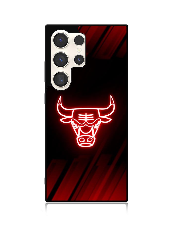 Chicago Bulls NBA Neon Logo Samsung Galaxy S25 Ultra 5G Case QC10683