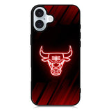 Chicago Bulls NBA Neon Logo iPhone 16 Case QC10683