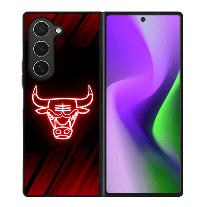 Chicago Bulls NBA Neon Logo Samsung Galaxy Z Fold 6 5G 2024 Case OV10683