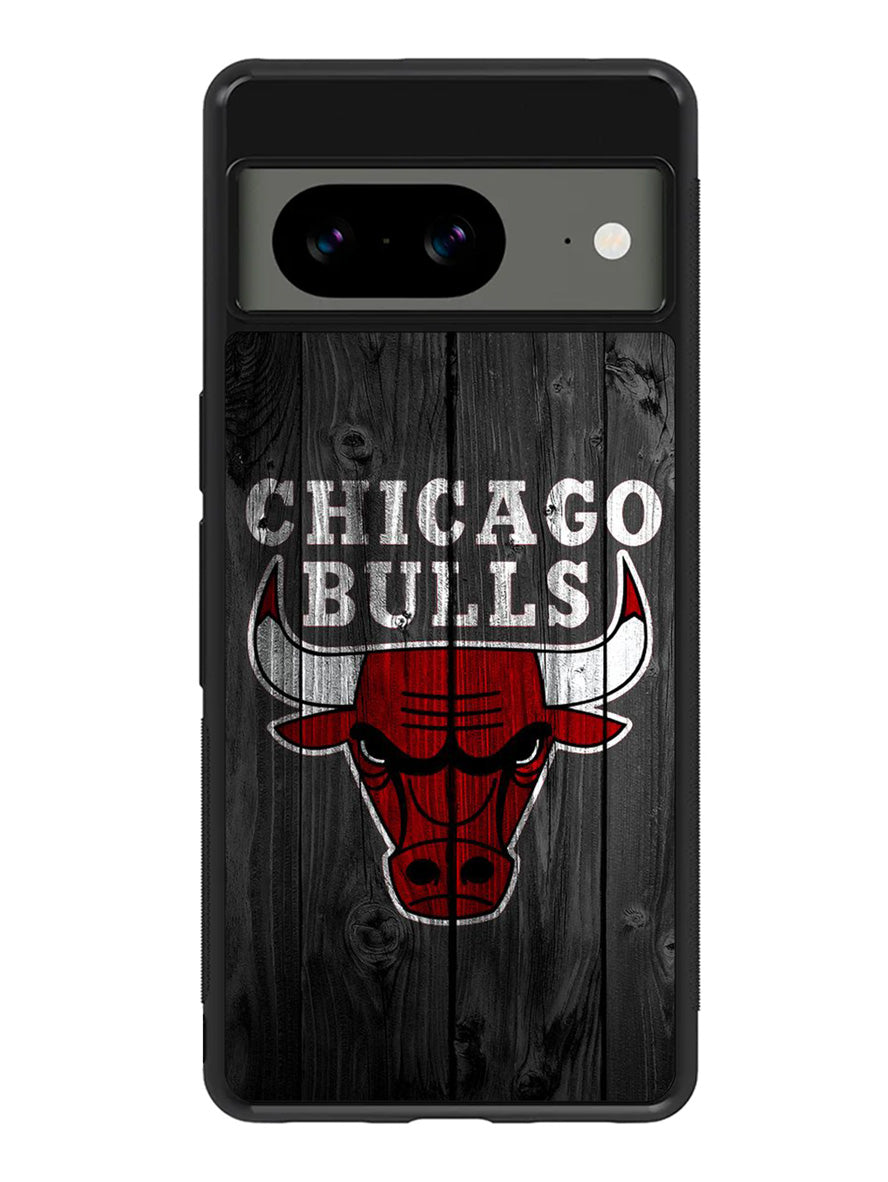 Chicago Bulls Wood Background Google Pixel 8 Case QC10688