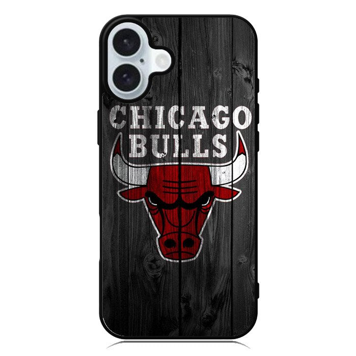 Chicago Bulls Wood Background iPhone 16 Plus Case QC10688