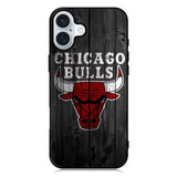 Chicago Bulls Wood Background iPhone 16 Case QC10688