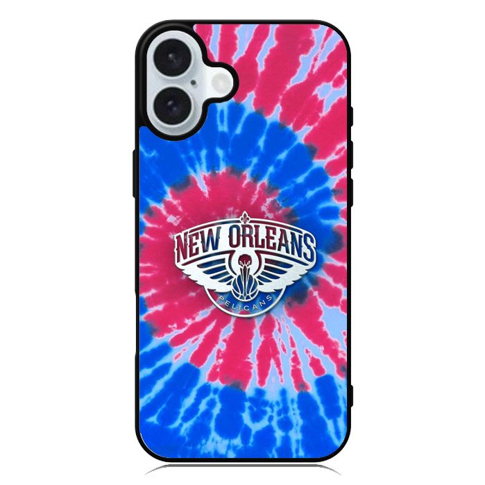 New Orleans Pelicans Tie Dye Style Logo iPhone 16 Plus Case QC10512