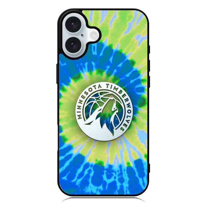 Minnesota Timberwolves Tie Dye Style Logo iPhone 16 Case QC10499