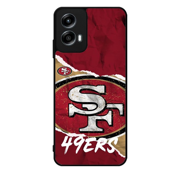 San Francisco 49ers Torn Paper Style Logo Motorola Moto G Play 2024 Case OV10317