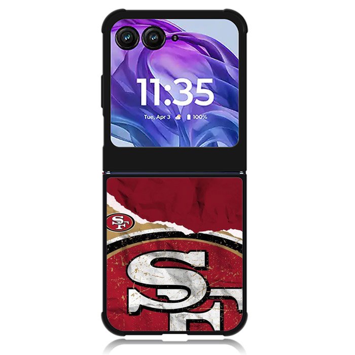 San Francisco 49ers Torn Paper Style Logo Motorola Moto Razr Plus 2024 , Moto Razr+ 2024 Case OV10317