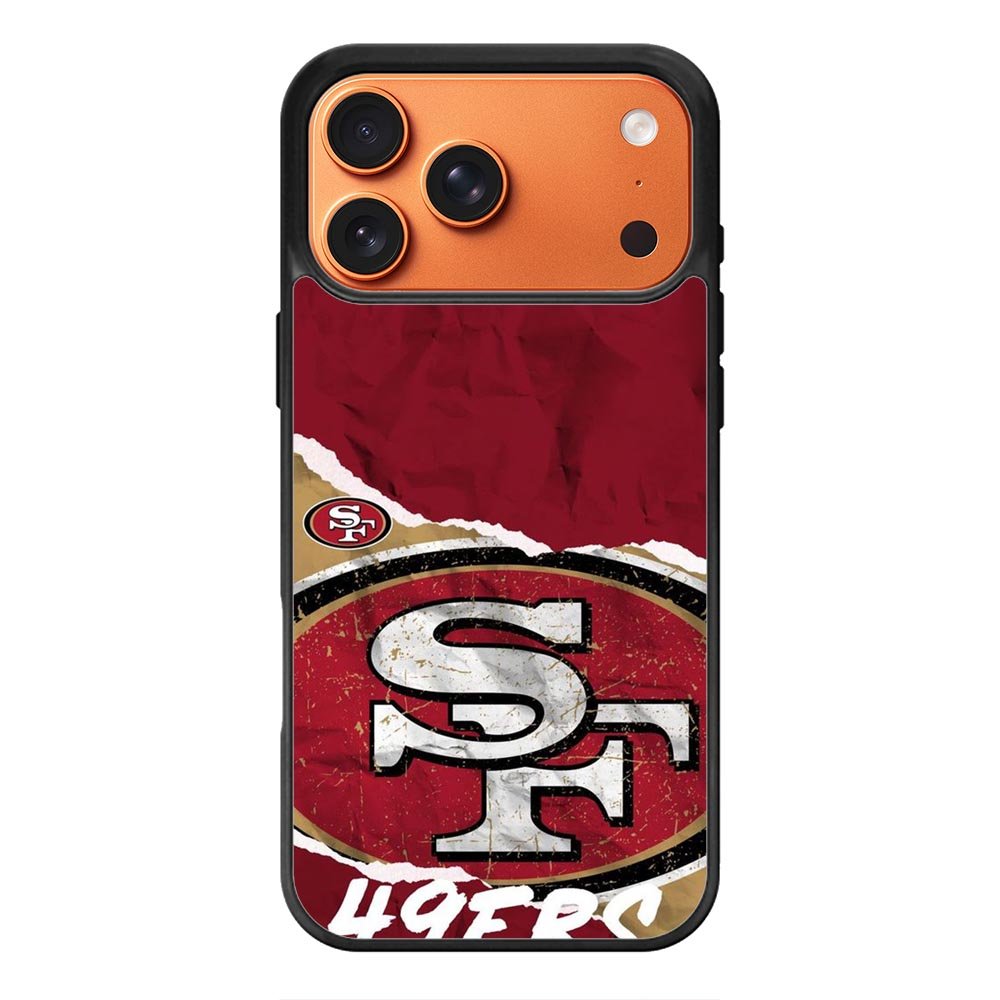 San Francisco 49ers Torn Paper Style Logo iPhone 17 Pro Case QC10317