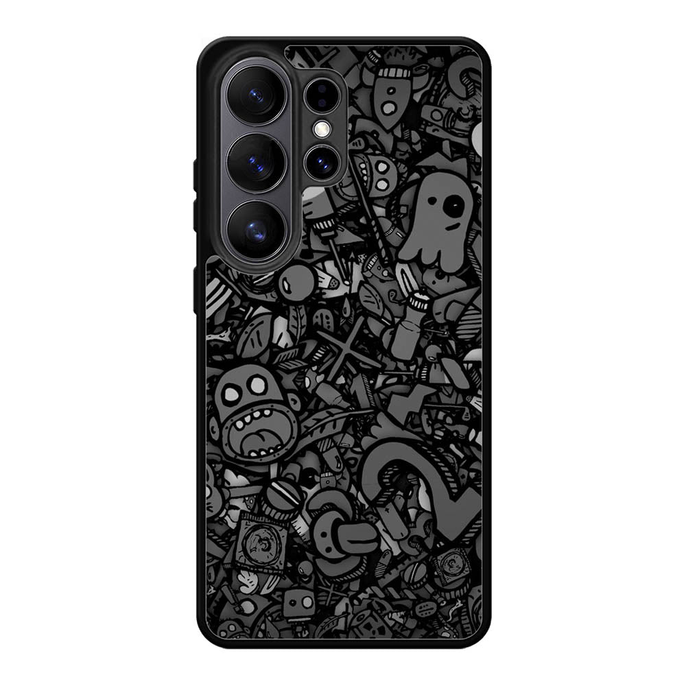 Doodle Grey Cool Samsung Galaxy S26 Ultra Case OV7100