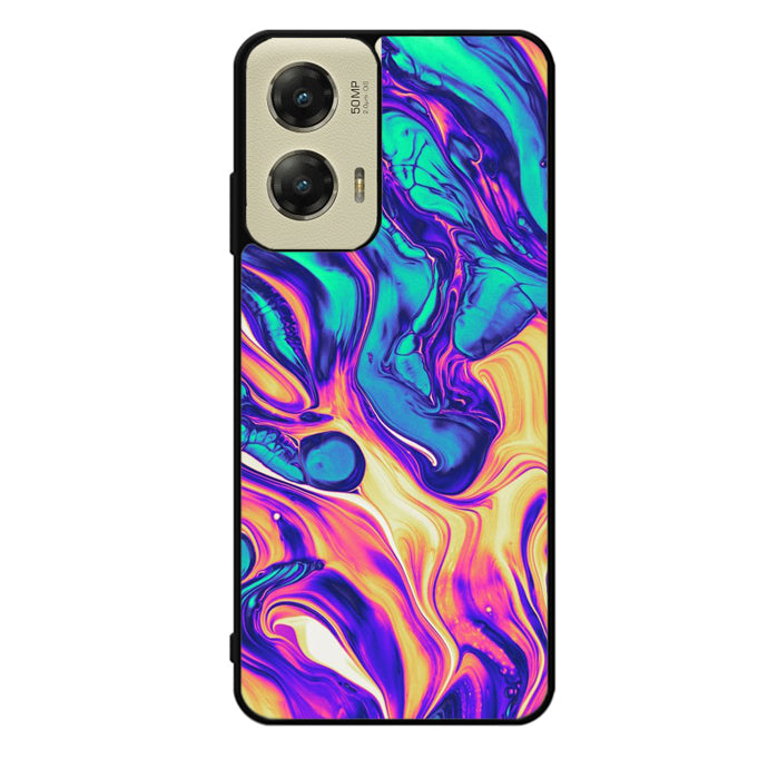 Swirl Paint Blue and Yellow Motorola Moto G Stylus 5G 2024 Case OV10837