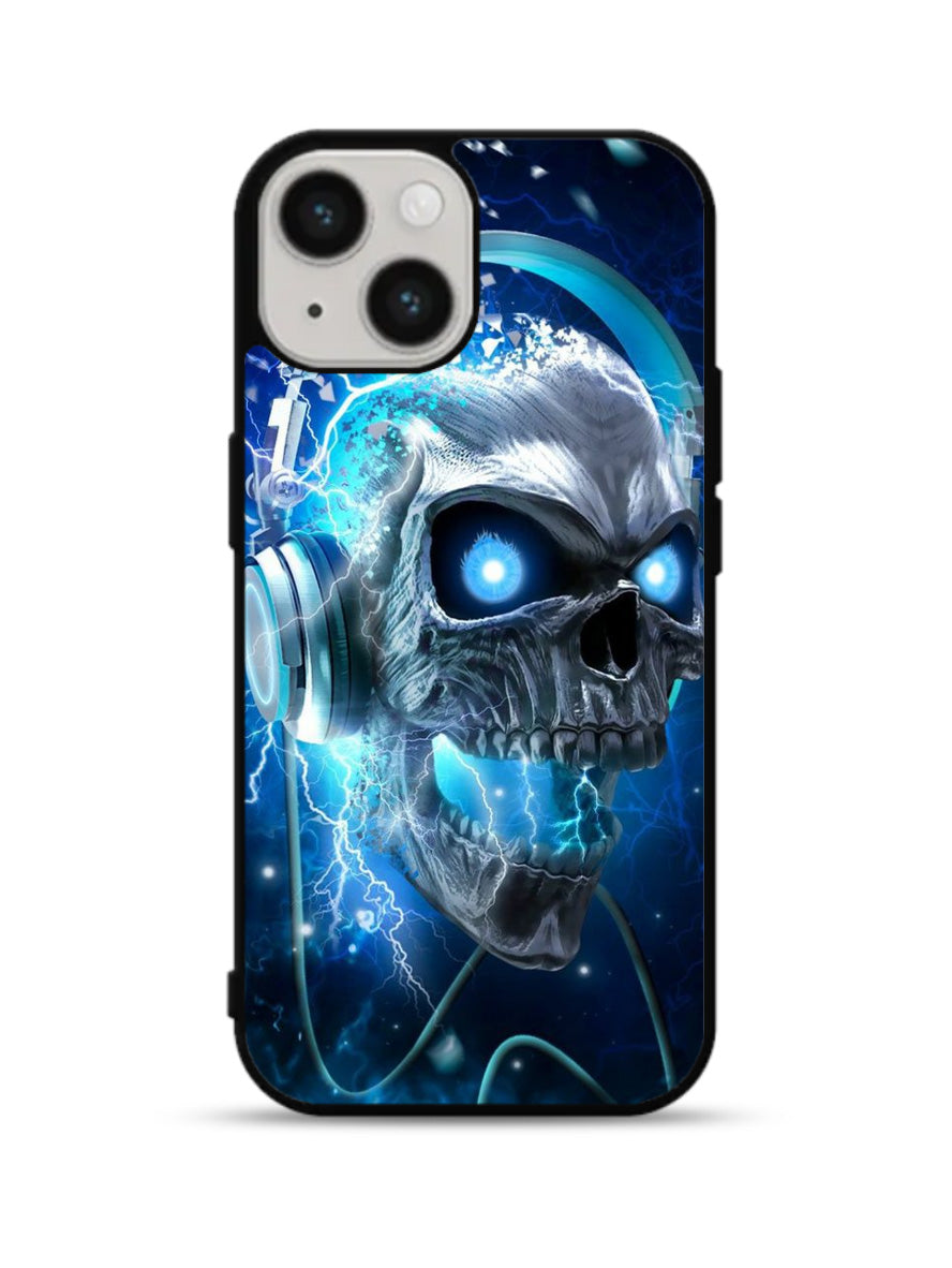 Skull Blue iPhone 15 Plus Case