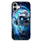 Skull Blue iPhone 16 Plus Case
