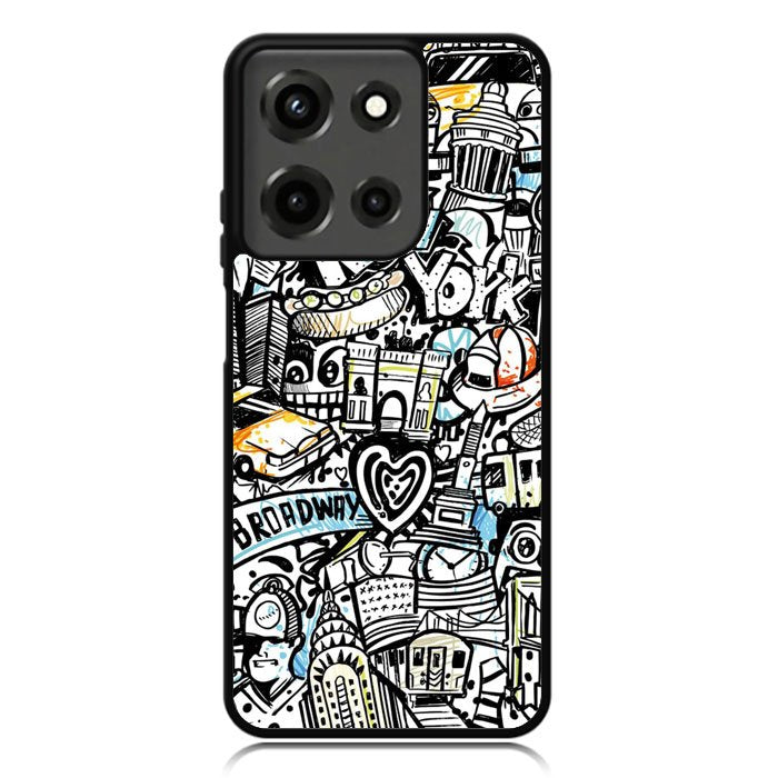 Doodle New York Motorola Moto G 5G 2025 Case OV9338