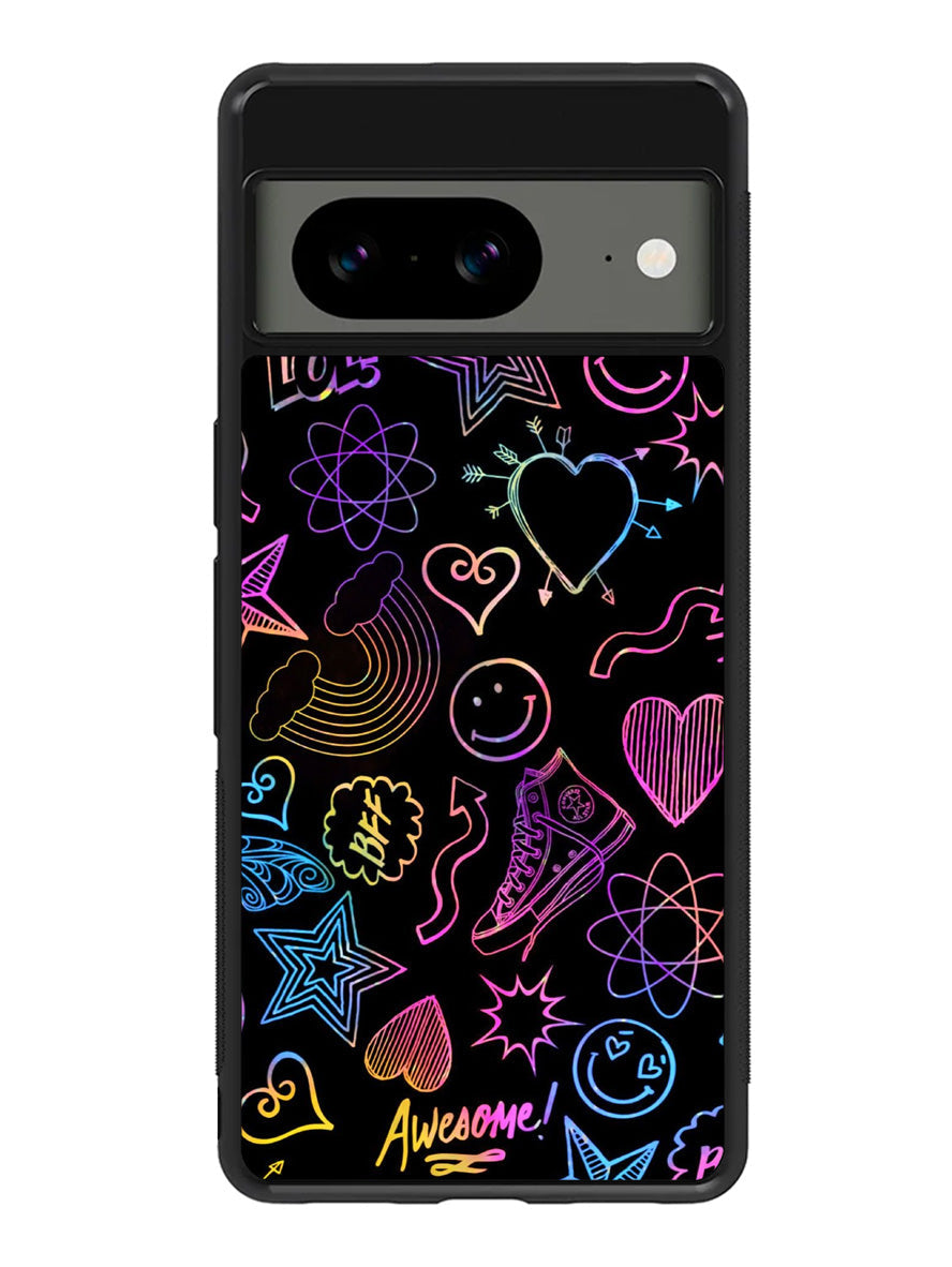 Neon Doodles Google Pixel 8A Case QC9467