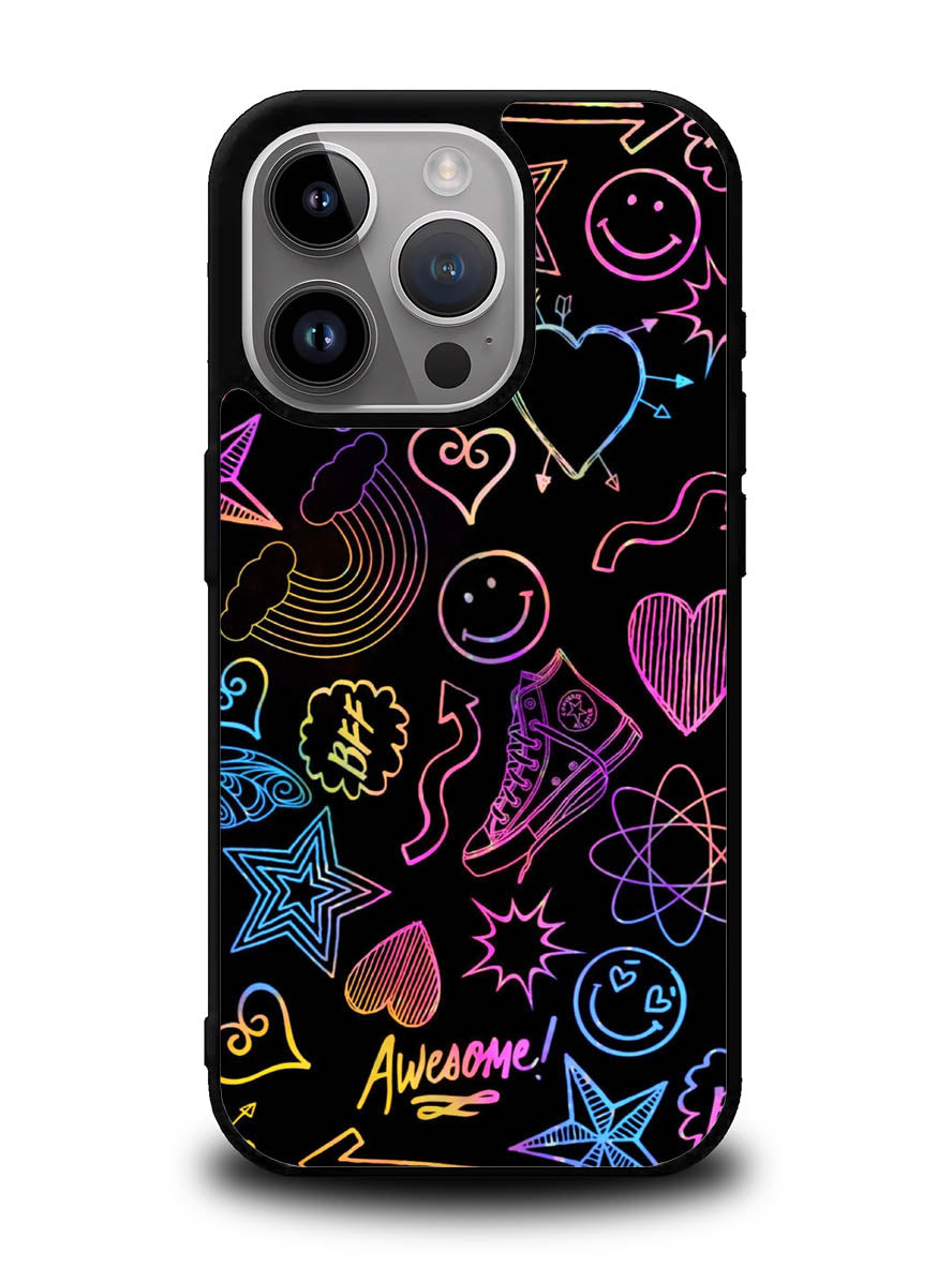 Neon Doodles iPhone 16 Pro Max Case OV9467