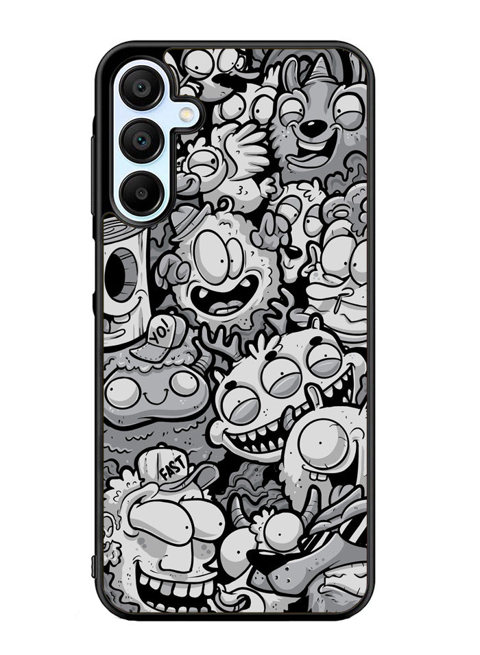 Black Doodle Samsung Galaxy A35 5G Case OV9476