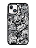 Black Doodle iPhone 14 Plus Case QC9476