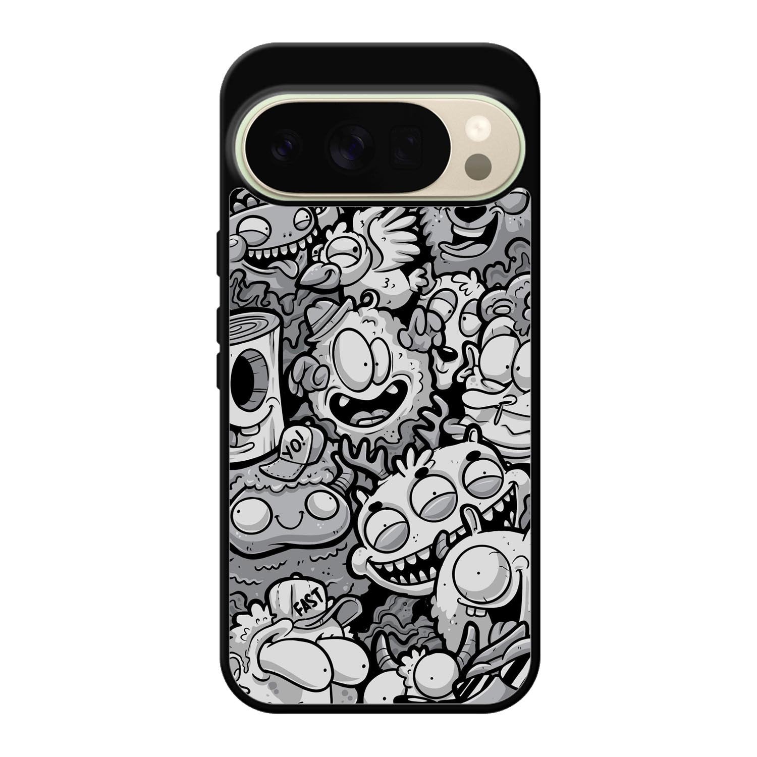 Black Doodle Google Pixel 10 Pro Case OV9476