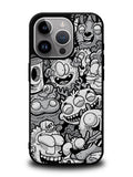 Black Doodle iPhone 16 Pro Case OV9476