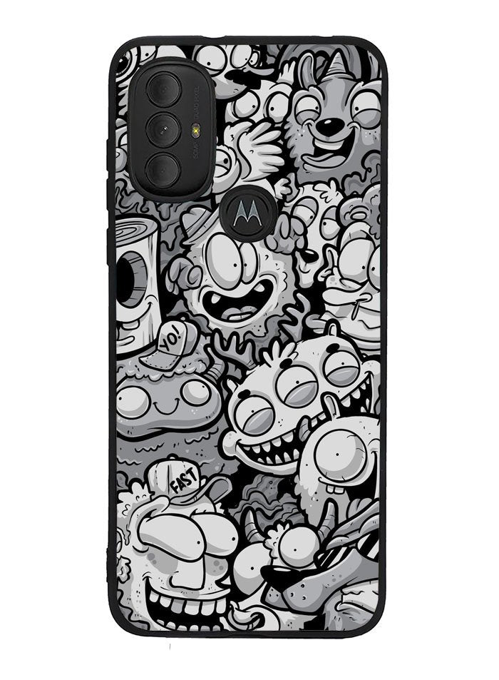 Black Doodle Motorola Moto G Pure 2021 , Moto G Power 2022 Case OV9476