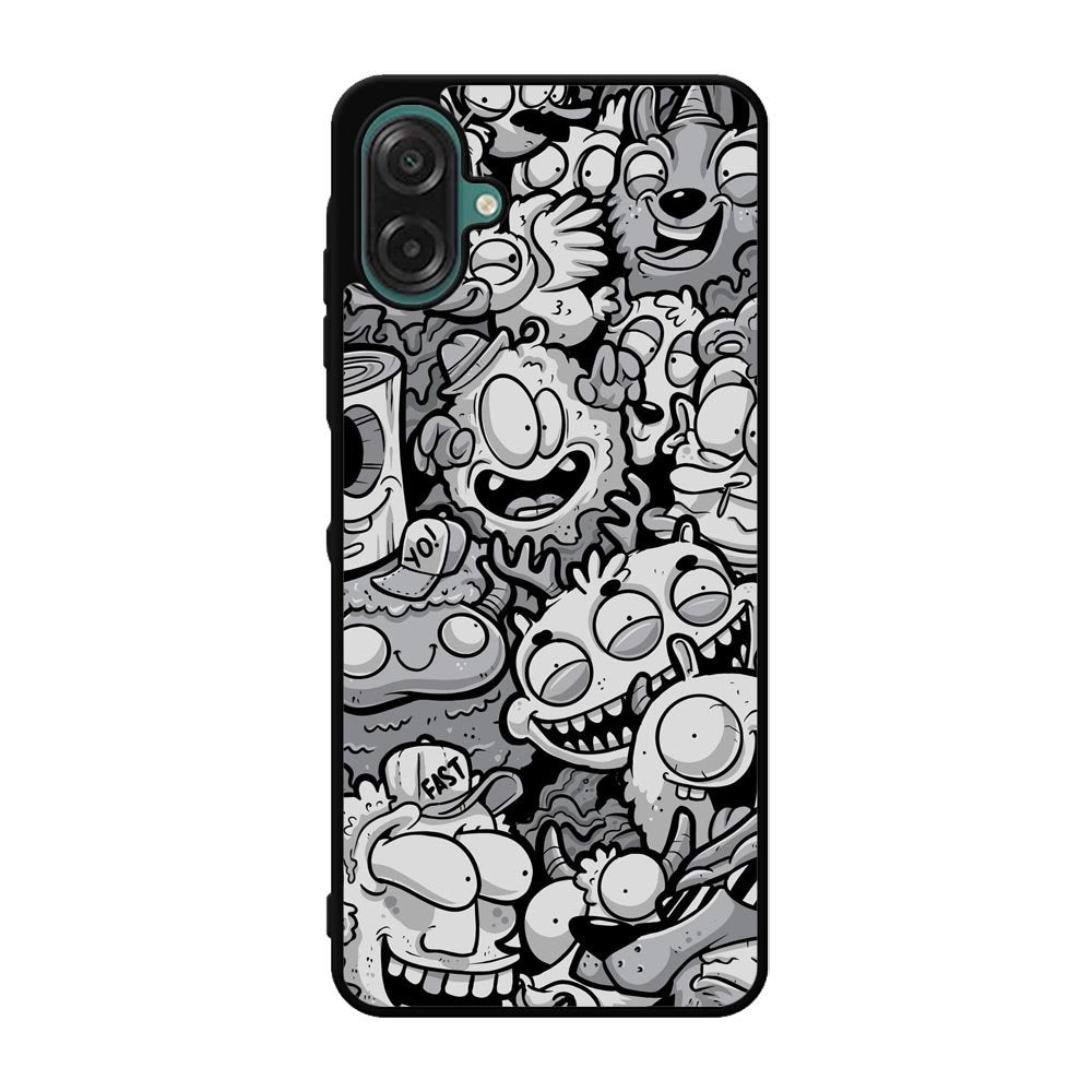 Black Doodle Samsung Galaxy A07 Case OV9476