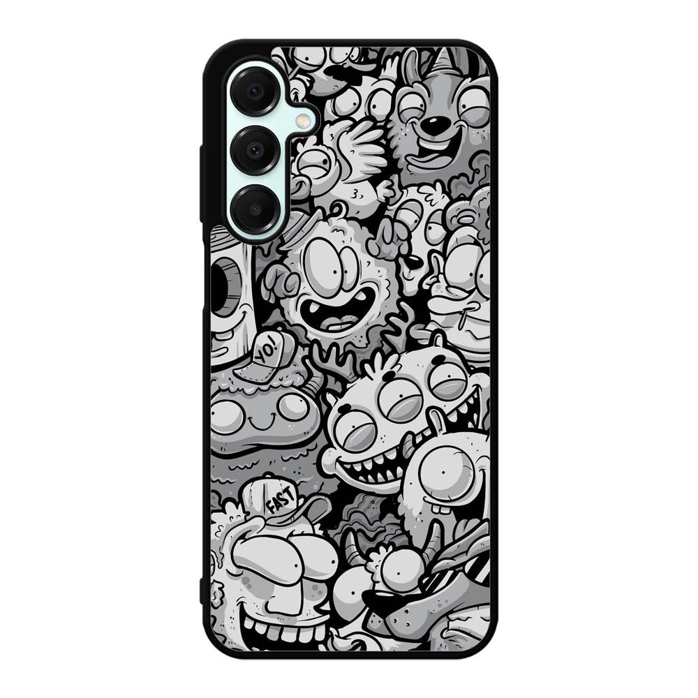 Black Doodle Samsung Galaxy A16 Case OV9476
