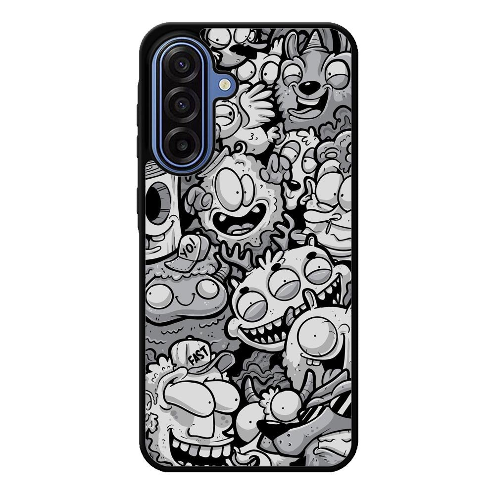 Black Doodle Samsung Galaxy A17 Case OV9476