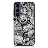 Black Doodle Samsung Galaxy S25 FE Case OV9476