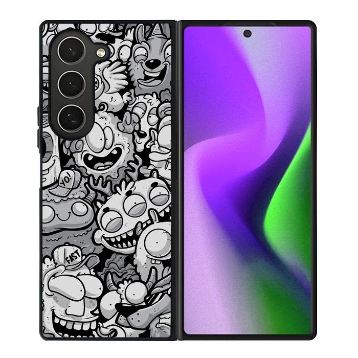 Black Doodle Samsung Galaxy Z Fold 6 5G 2024 Case OV9476