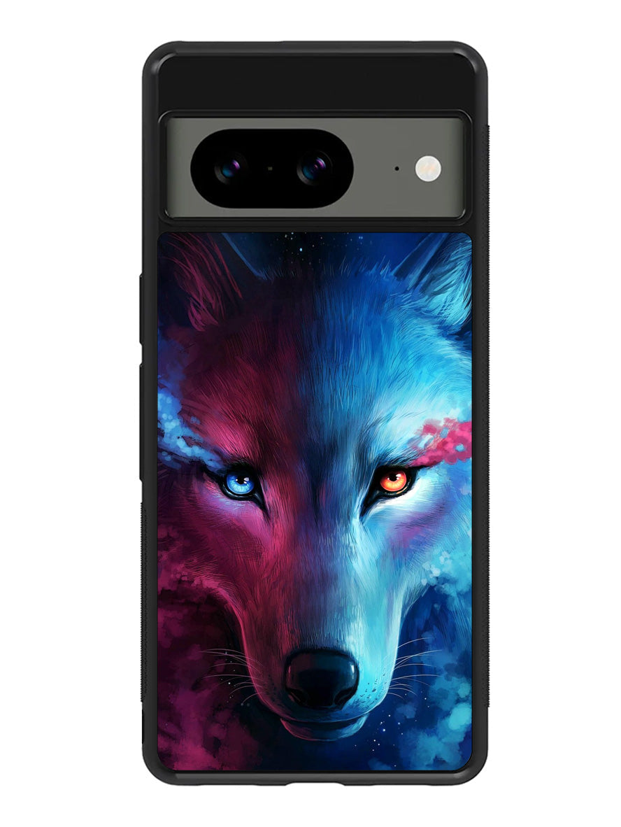 Wolf Art Blue Red Google Pixel 8A Case QC8673