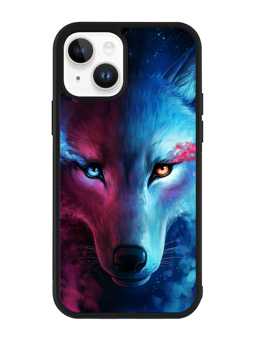Wolf Art Blue Red iPhone 14 Case QC8673