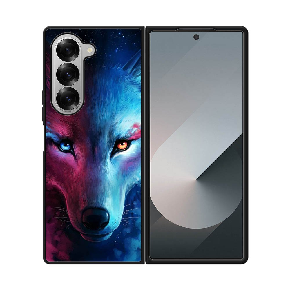 Wolf Art Blue Red Samsung Galaxy Z Fold 7 5G Case QC8673